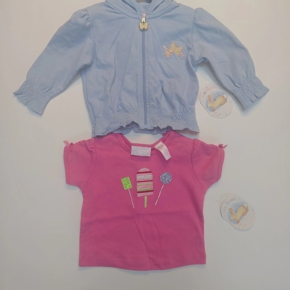 All Mine Other - All Mine Vintage Lot Of 2 Baby Clothes Cotton Jacket And Shirt NWT 3/6M & 6/9M
